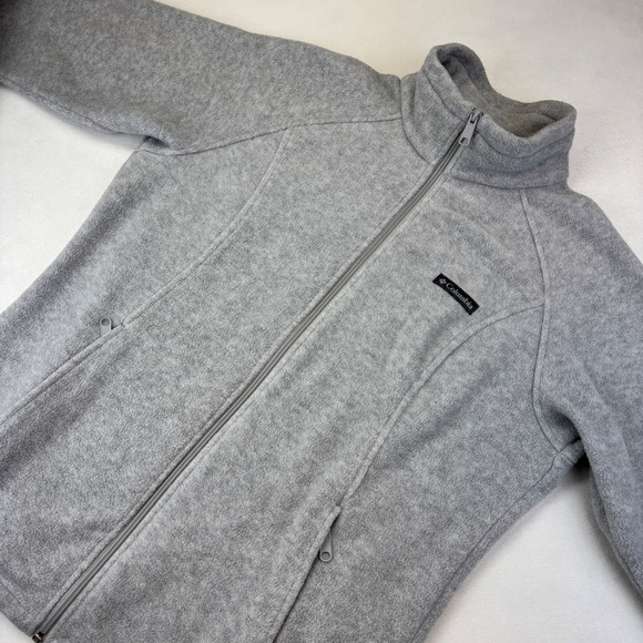 Columbia Fleece Jacket Full Zip Gray Outdoors Women's L Lightweight zip pockets - Picture 1 of 8